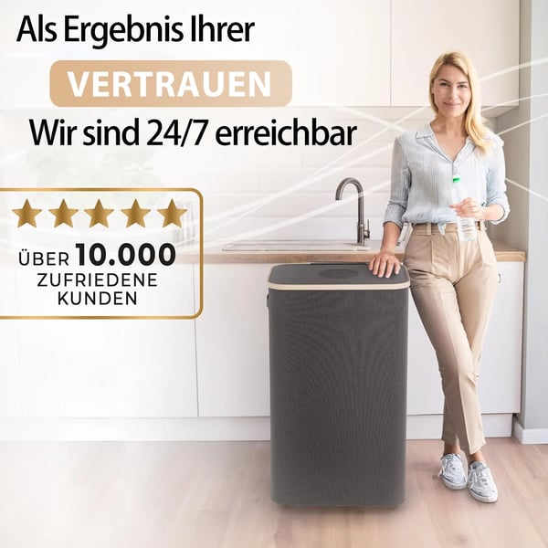 Genbrugsbeholder, Lugt-resistent, Stor kapacitet,L, sort
