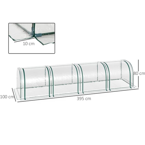 Tunnelväxthus, Robust Ram, Utmärkt Ventilation,Transparent