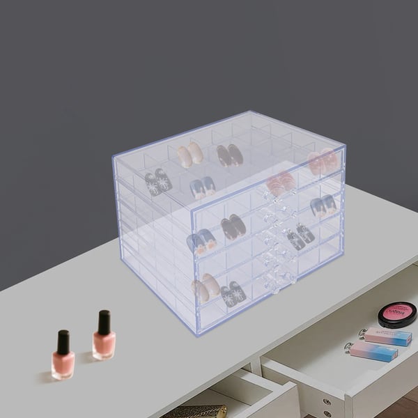 Organizer Kasse, Transparent Akryl, 120 Rum, 30 x 25 x 10 cm, Skuffesystem, Multifunktionel