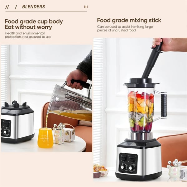 Elektrisk Blender, Multifunktionel Mixer, Høj Effekt 9500W,3L+1.5L+0.5L, EU stik