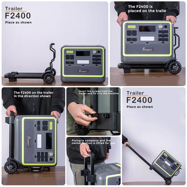 Handvagn, Fällbar Design, Justerbart Handtag,FOSSiBOT F2400-Cart