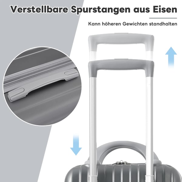 Bagagesæt, 4-delt sæt, udvideligt design, TSA-lås, 360° dobbelthjul, holdbart ABS-materiale