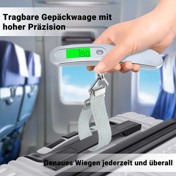 Kuffertsæt, Rullende Bagage, Teleskopisk Håndtag,Sølv