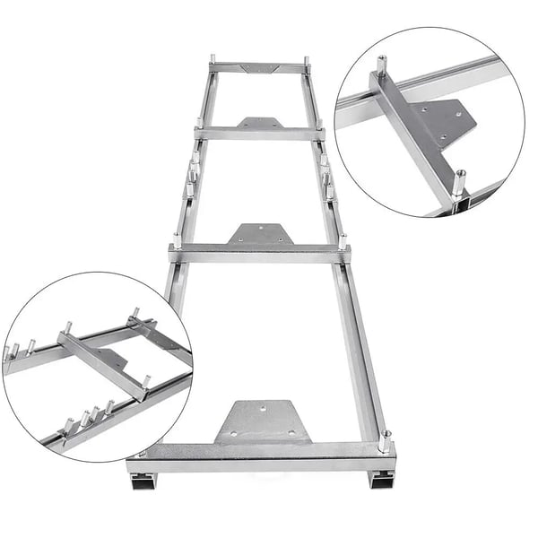Mølle Skinne System, Aluminiumlegering, Justerbart Design, Forbedret Stabilitet,97x26x6cm, Sølv