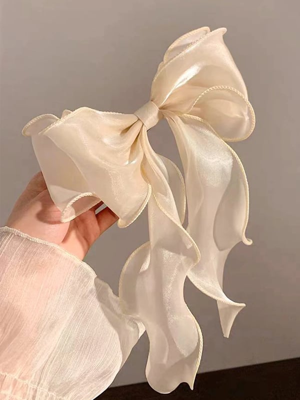 Hiusklipsi, samppanja organza-rusetti, kevyt muotoilu, samppanja