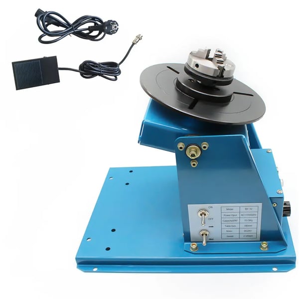 Rotary svejsepositioner, 10 kg kapacitet, 0-90° hældningsvinkel,220V, Blå