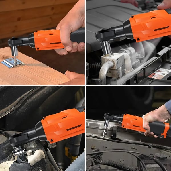 Elektrisk Skraldenøgle, 200 N·m Moment, Genopladeligt Batteri,Med 2×Batteri