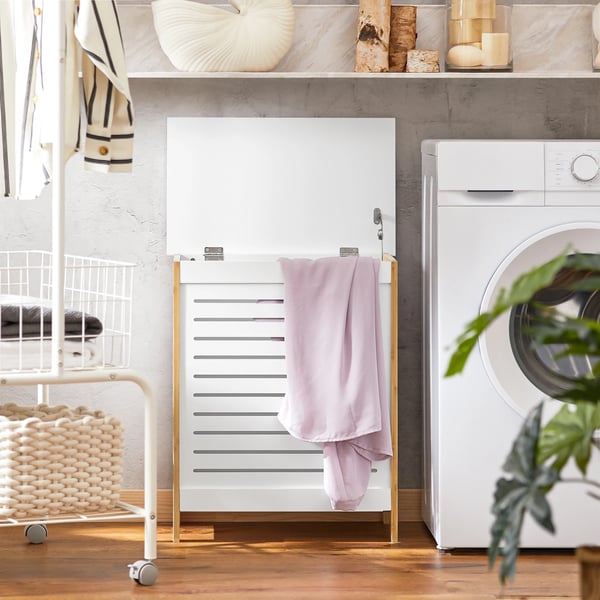 Vasketøjskurv, Rummelig Opbevaring, Holdbart Design,HVID