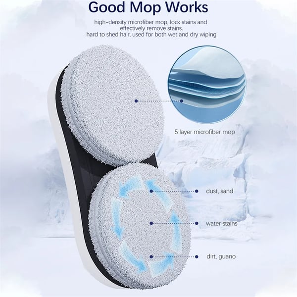 Vinduespudserrobot, Automatisk Vand Spray, Intelligent Navigation,HVID, EU, Ja