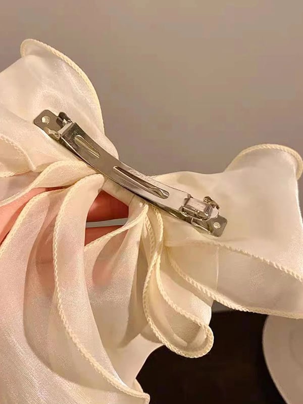 Hiusklipsi, samppanja organza-rusetti, kevyt muotoilu, samppanja