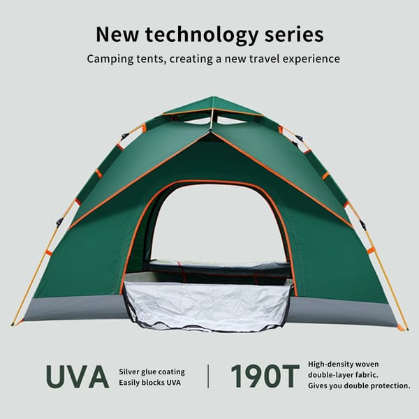 Campingtelt, Vandtæt Design, Hurtig Samling,Grøn