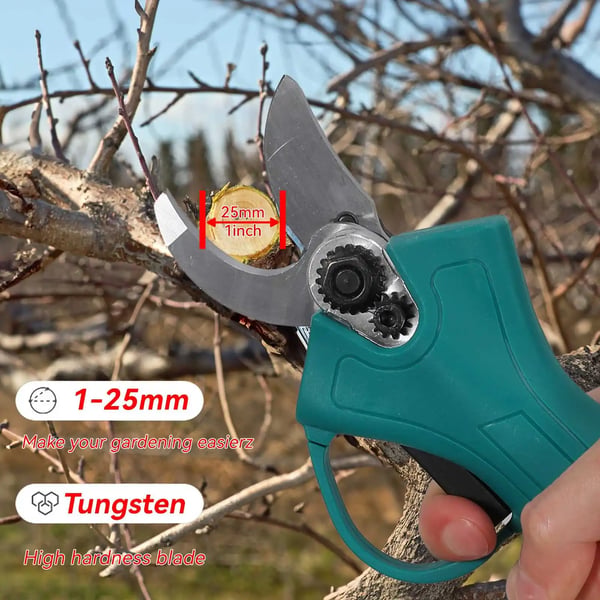 Trådlösa Beskärningssaxar, Ergonomiskt Handtag, Uppladdningsbart Batteri,Med 2 × Batteri