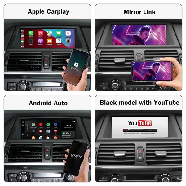 CarPlay-järjestelmä, langaton toiminnallisuus, tuki useille laitteille, CIC-järjestelmä musta
