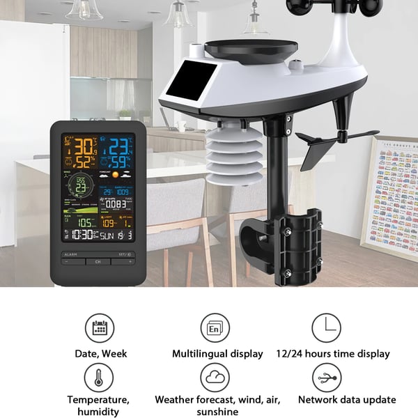 Vejrstation, Smart App Forbindelse, Dobbelt Alarmfunktion,WiFi