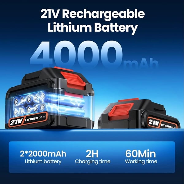 Kædesav, Trådløs, 800W Motor,2*batteri