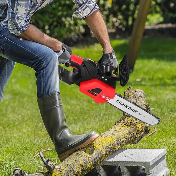 Elektrisk kedjesåg, sladdlös, ergonomisk design,Med 2 × Batteri