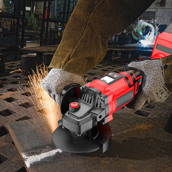 Vinkelslip, borstlös motor, variabel hastighetskontroll,Med 2XBattery
