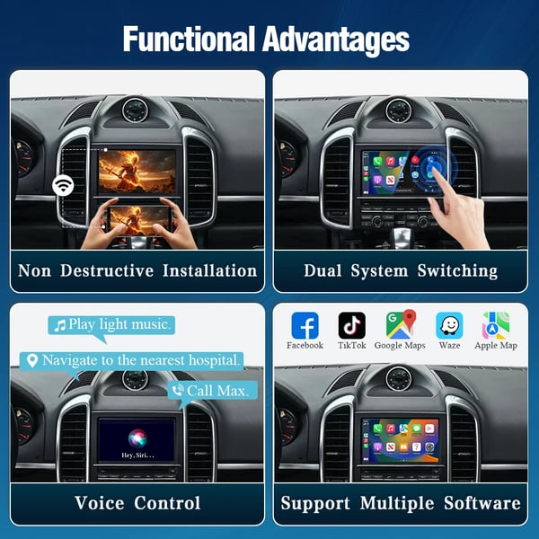 Multimedia-adapter, understøtter CarPlay, understøtter Android Auto,Til Porsche 2010-2016