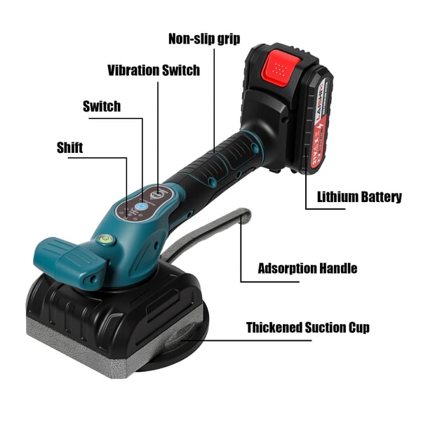 Fliseudjævningsmaskine, 3500W, 21V, 72000 RPM, 200kg Sugekapacitet, Kompatibel med Vickers Batterier