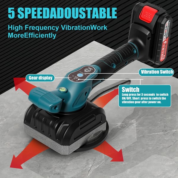 Flise Lægger Maskine, Spænding 21V, Effekt 3500W, Vibrationsfrekvens 72000RPM, Sugekop Diameter 125mm, Adsorptionskapacitet 200kg