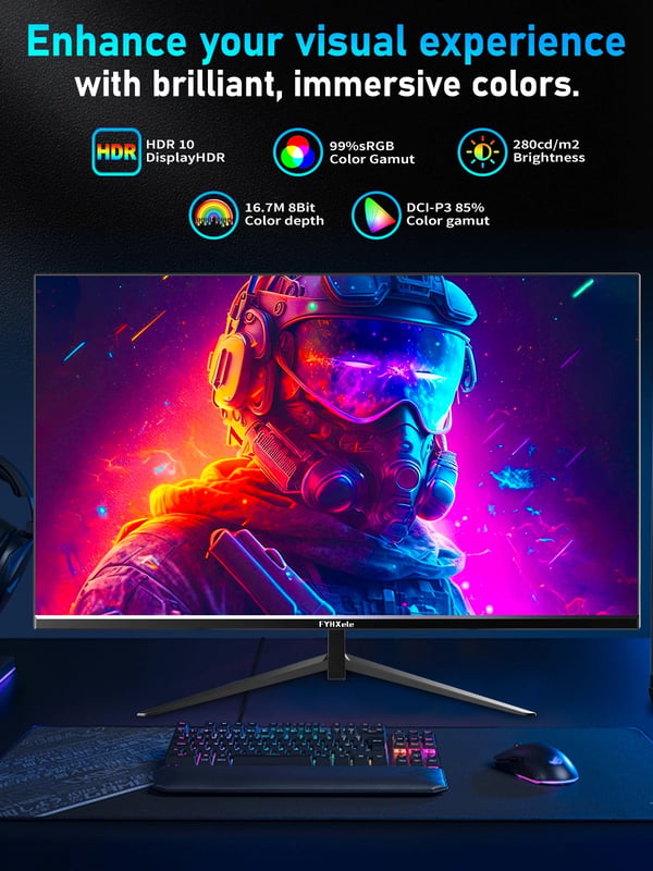 Gaming Monitor, 24" FHD Skærm, 180Hz Opdateringshastighed,24 1K 180hz