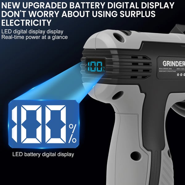 Vinkelslip, Trådlös Design, Höghastighetsprestanda, 2 Batterier, EU