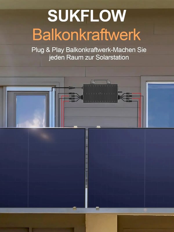Mikro Sol inverter, Dobbelt output, Smart teknologi integration,220-240V, sort, 16-60V
