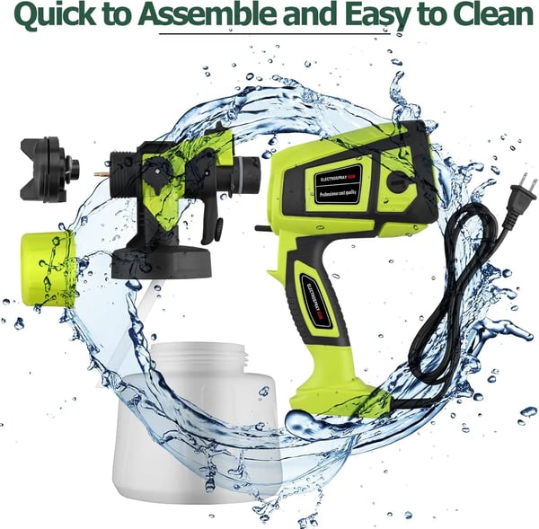 Elektrisk Spraypistol, 5 Dyse Størrelser, Justerbar Flowkontrol,1400 ML