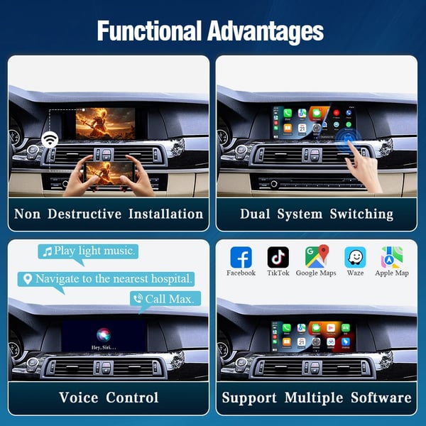 Dekoderlåda för trådlös CarPlay, Android Auto, OEM-kontrollbehållning,För nbt