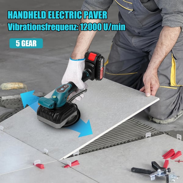 Fliseudjævningsværktøj, 21V Spænding, 3500W Effekt, 72000 RPM Vibrationsfrekvens, 125mm Sugekop, 200kg Adsorptionskapacitet