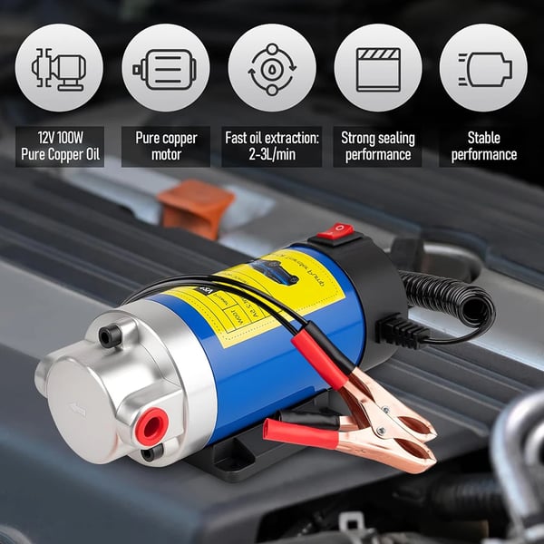 Olieoverførselspumpe, Kompakt Design, 2-3L/min Flow Rate,12V