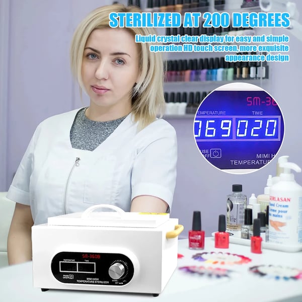 Tørvarme Sterilisator, Højtemperatur Desinfektion, Intelligent Timer,HVID