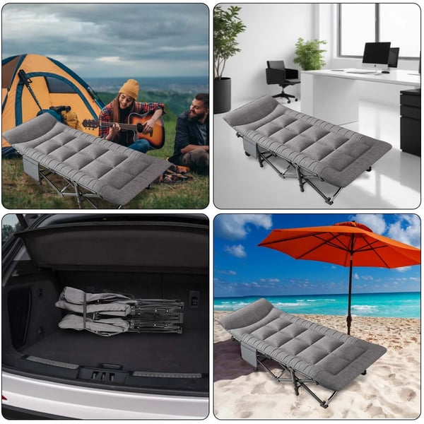 Udendørs Camping Seng, Komfortabelt Design, Multifunktionel Brug,mørk grå