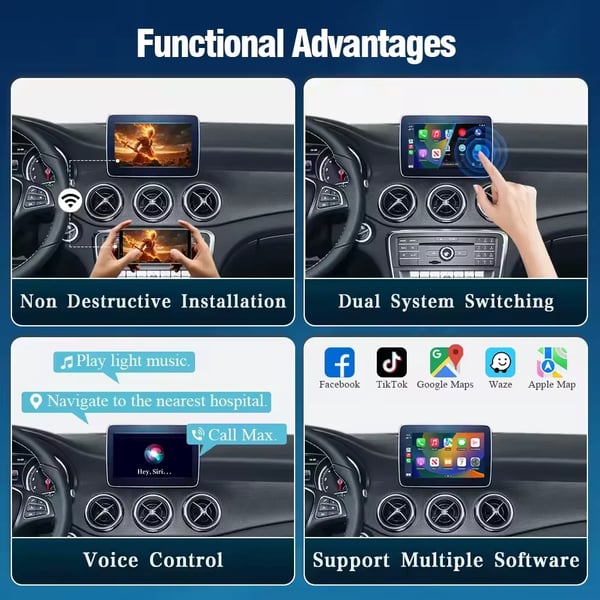 CarPlay og Android Auto Modul, Trådløs Forbindelse, Nem Installation,Til Benz NTG 4.5/4.7