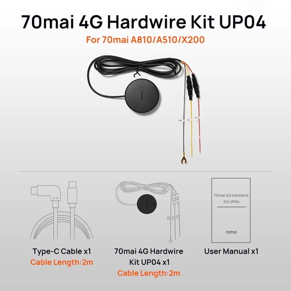 Hardwire Kit, 4G-forbindelse, kompatibel med flere modeller,4G Hardwire Kit UP04