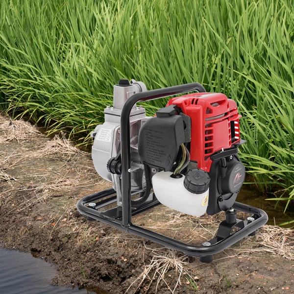 Vandoverførselspumpe, 1200W Effekt, 26,25 ft Sugeløft, 98,43 ft Total Vandløft, 38cc Motorvolumen, 35,66 gal/min Flow Rate
