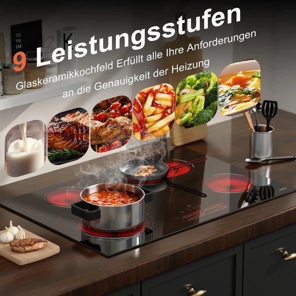 Sähköliesi, 4 Kypsennysaluetta, Kosketusohjaus,musta