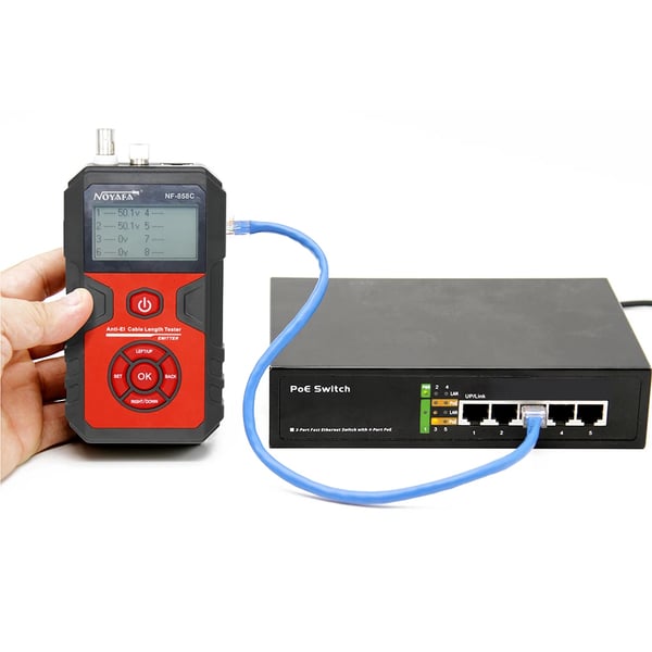 Netværkskabeltester, multifunktionelle testmuligheder, POE spændingstest,NF-858C