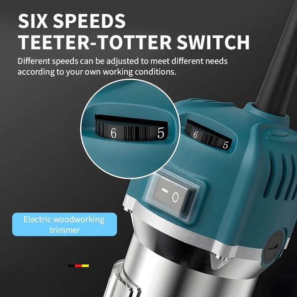 Træbeskærer, 800W Motorstyrke, 30000 RPM Hastighed, 6.35mm Klemclip, Aluminiumlegering Krop, CE Certificeret