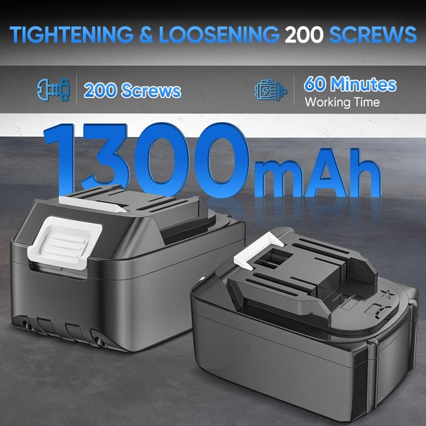 Elektrisk Slagnøgle, 1800 N.m Moment, Kompatibel med 18V Batterier,Med 1XBattery