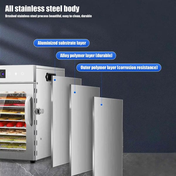 Matdehydrator, 8 brickor, LED-timerkontroll,8-lagers