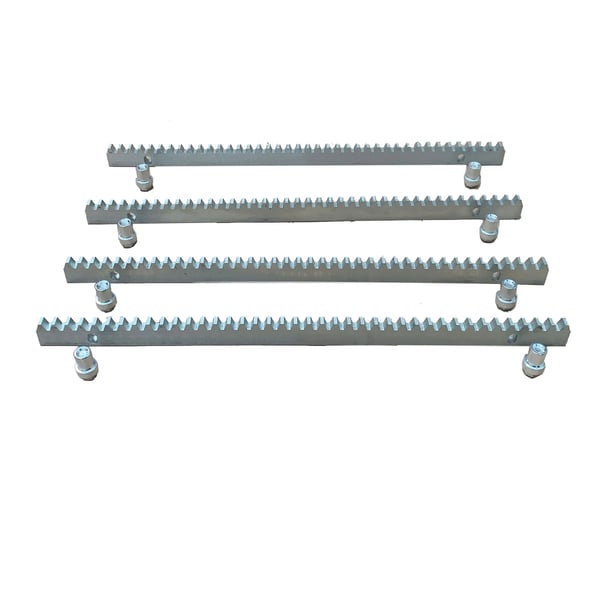 Metal Rack og Tandhjul, 0,5m Længde pr. Stykke, 2m Total Længde, 10mm Tykkelse, Kraftig, Inkluderer 8 Fastgørelsesskruer