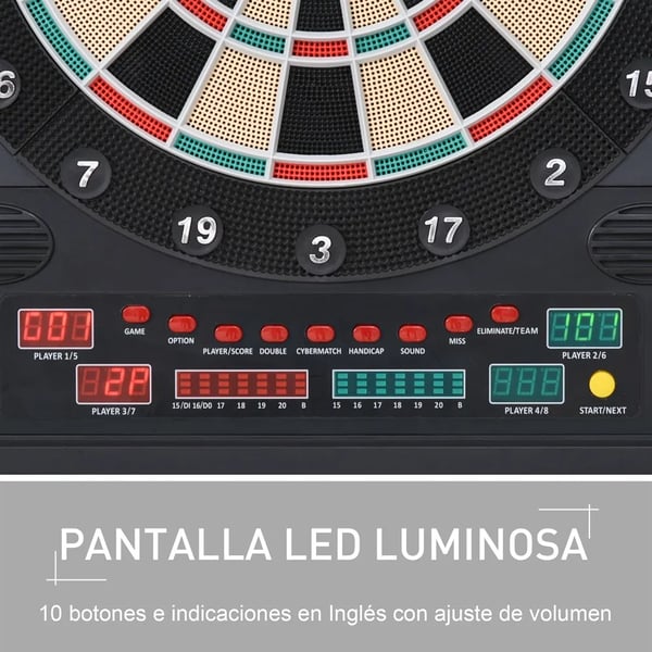 Digital elektronisk måltavla, 8 spelare, inkluderar 12 pilar