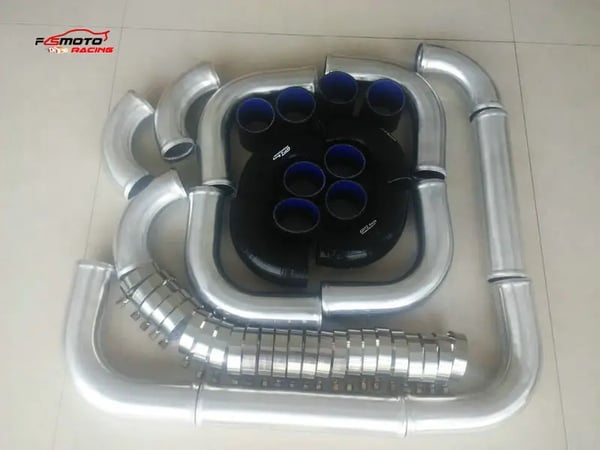Intercooler Rørkit, Aluminium Konstruktion, Forbedret Ydeevne,Sort