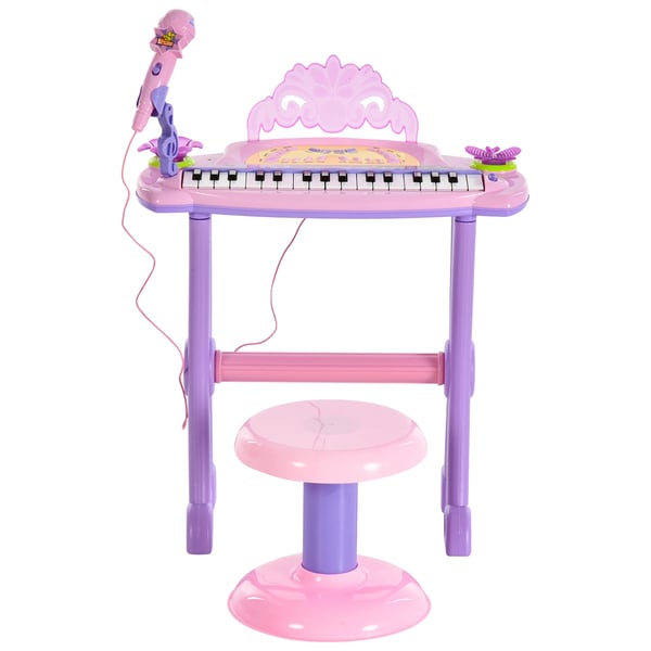 Elektronisk Keyboard, 32 Taster, Mikrofon og Lydeffekter,Pink