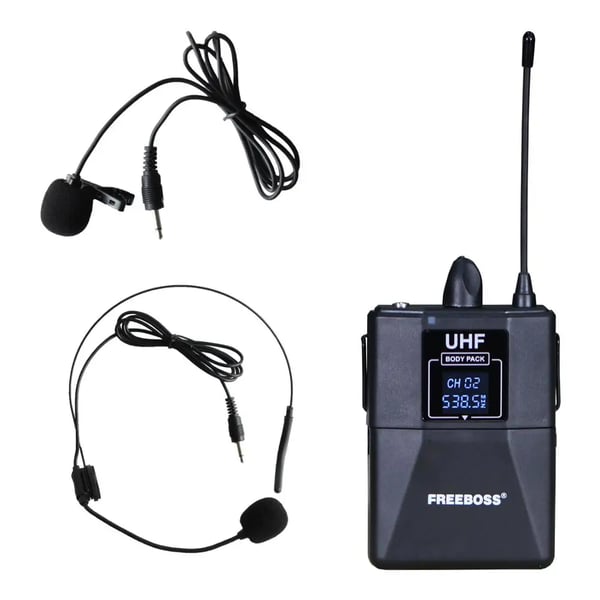 Trådløst Mikrofon System, Dobbelt Sender Opsætning, Fast UHF Bånd,EU STIK 501 524 MHz