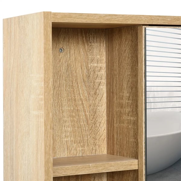 Badeværelsesskab, Højdejusterbar Hylde, 60cm Bredde, 15cm Dybde, 76cm Højde, MDF Konstruktion