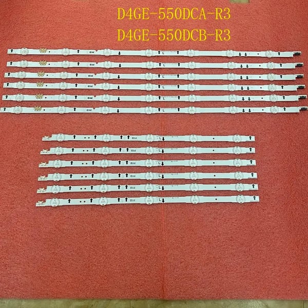 LED Baggrundsbelysningsbar, Kobbermateriale, 1158mm Dimensioner, Kompatibel med D4GE-550DCA-R2, 3V Spænding, 12 Stykker Sæt