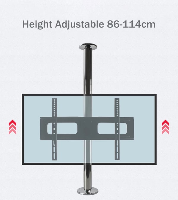 "TV Stativ Montering, Justerbar Højde 86-114cm, Egnet til 23""-65"" TV'er, Maksimal Belastning 45kg, VESA Kompatibilitet 100x100mm til 600x400mm, 360 Grad Rotation"
