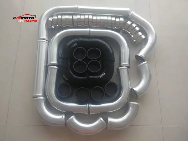 Intercooler Rørkit, Aluminium Konstruktion, Forbedret Ydeevne,Sort